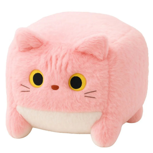 Pliušinis katinėlis kubas rožinis 18 cm
