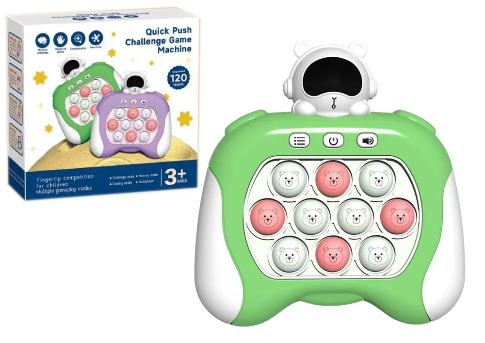 Pop It kosmoso konsolė – žalia, šviesos ir garsai