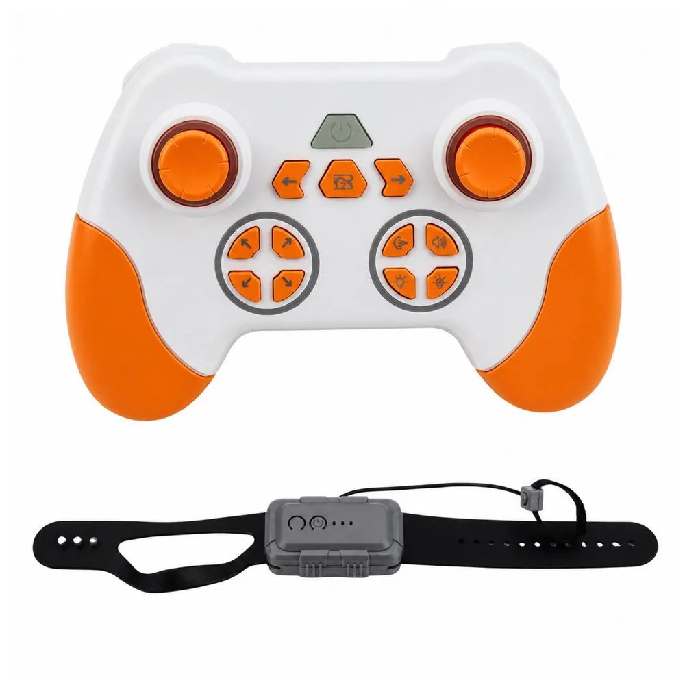 RC automobilis 1:16 su valdymu gestais, šviesomis ir dūmų efektu, mėlynas