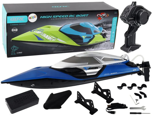 R/C motorlaivis 2.4G su LED – mėlynas, 20–30 km/val.