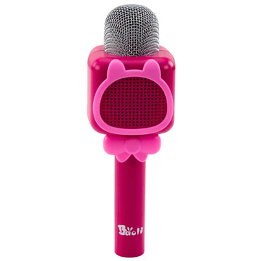 Rožinis belaidis karaoke mikrofonas vaikams