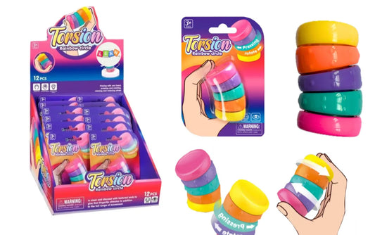 Sensorinis anti-stresinis žaislas „Rainbow Rotating Wheels“ – besisukančios vaivorykštės spalvos