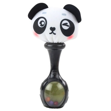 Sensorinių barškučių rinkinys su minkštu kamuoliuku – beždžionėlė ir panda