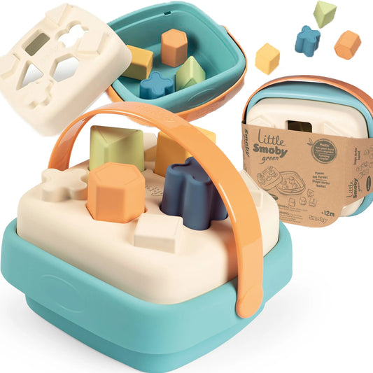 Smoby Green rūšiavimo kibirėlis – ekologiškas formelių rūšiuoklis iš cukranendrių bioplastiko