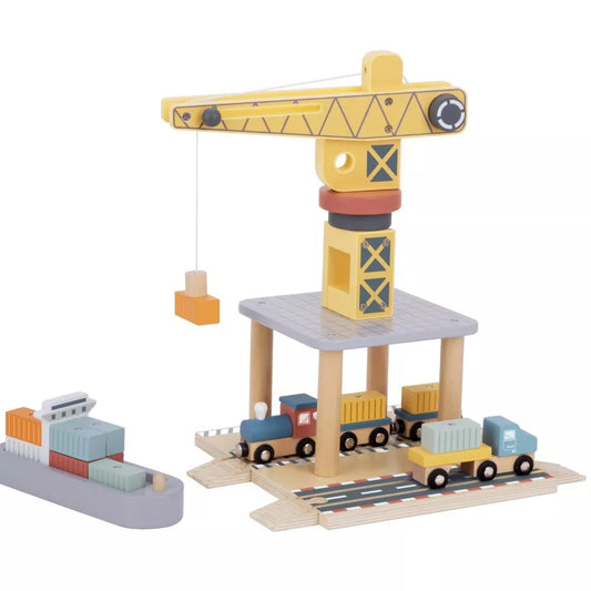 TOOKY TOY medinis uosto krano rinkinys