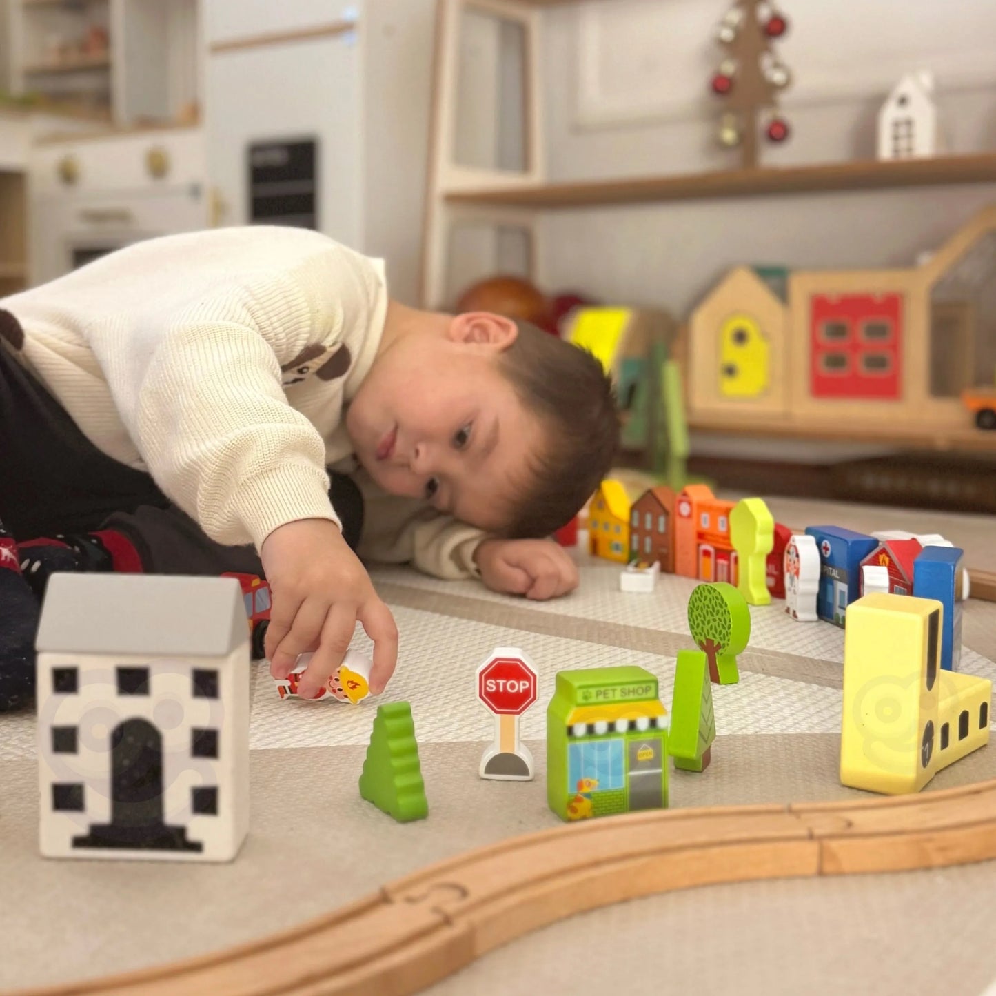 Tooky Toy medinės miesto figūrėlės