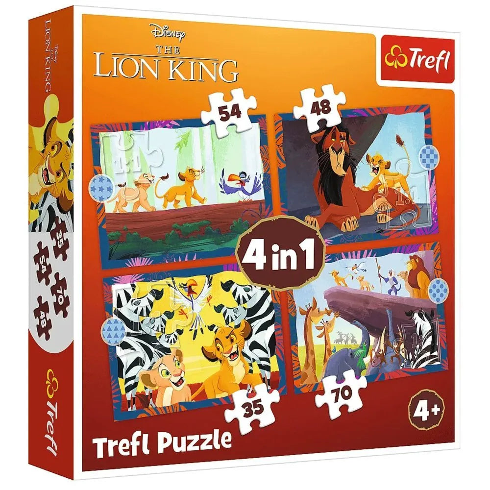 Trefl „Drąsusis Liūtas Karalius“ – 4-in-1 dėlionės