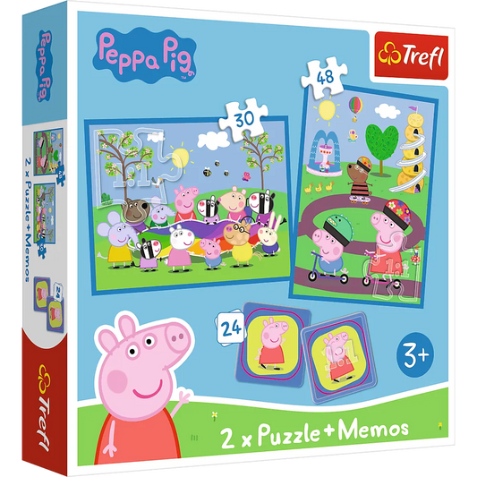 Trefl „Linksmosios akimirkos su Peppa“ – 2in1 dėlionės + atminties žaidimas