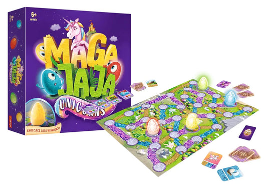 Trefl Magajaja Unicorn – šviečiantys kiaušiniai, atminties ir strategijos žaidimas