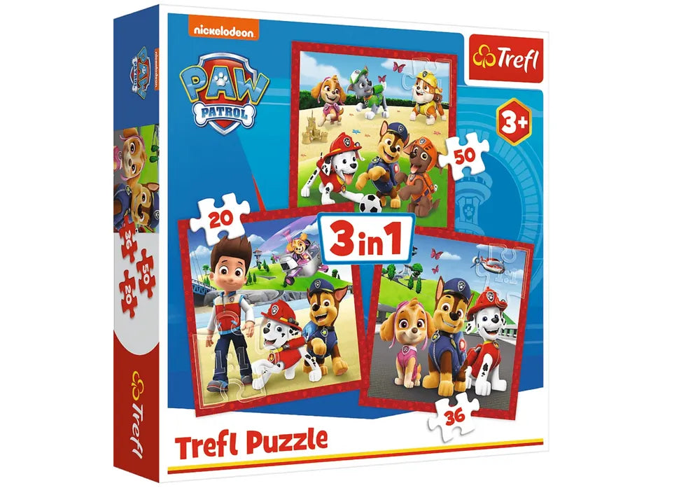 Trefl Paw Patrol 3in1 dėlionė