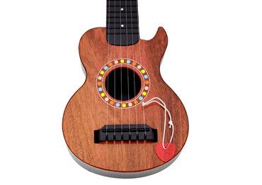 Vaikiška medinė žaislinė gitara, ruda, su brauktuku