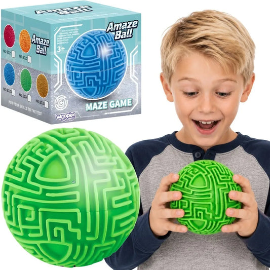 Woopie „Amaze Ball“ – 3D labirinto kamuolys, 10 cm, su metaliniu rutuliuku