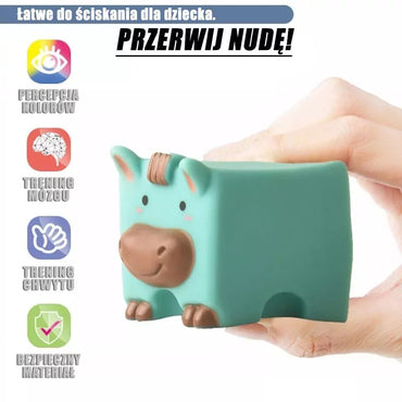 WOOPIE BABY Sensoriniai blokeliai Gyvūnai Suspaudžiantys Dėlionės + Garsas 6 vnt.