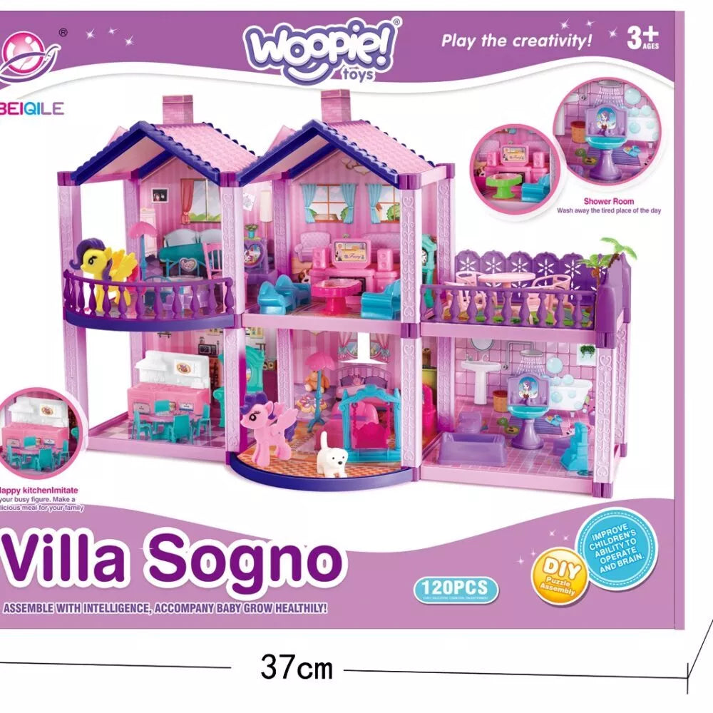 Lėlių namelis su priedais 120vnt