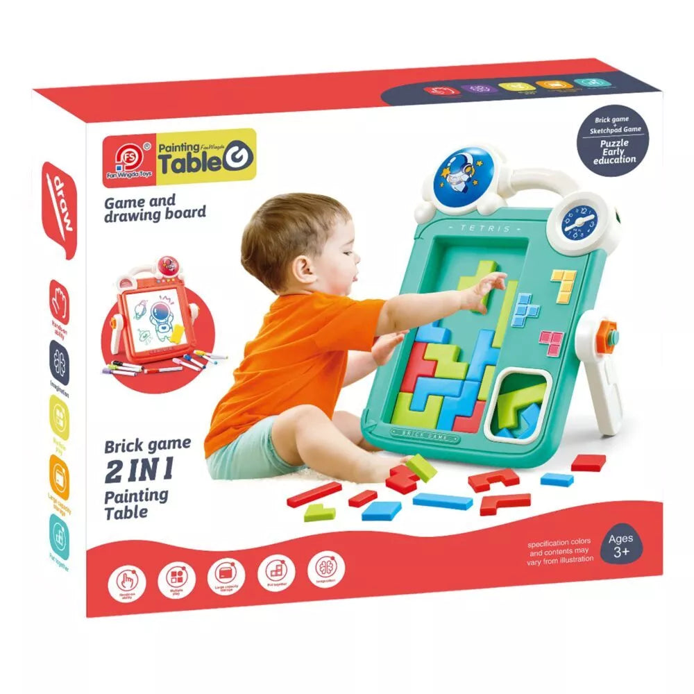 WOOPIE dvipusė piešimo lenta 2in1 Tetris žaidimas