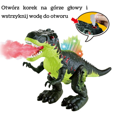 Woopie interaktyvus vaikščiojantis T‑Rex su „ugnies“ dūmų efektu, LED ir garsais