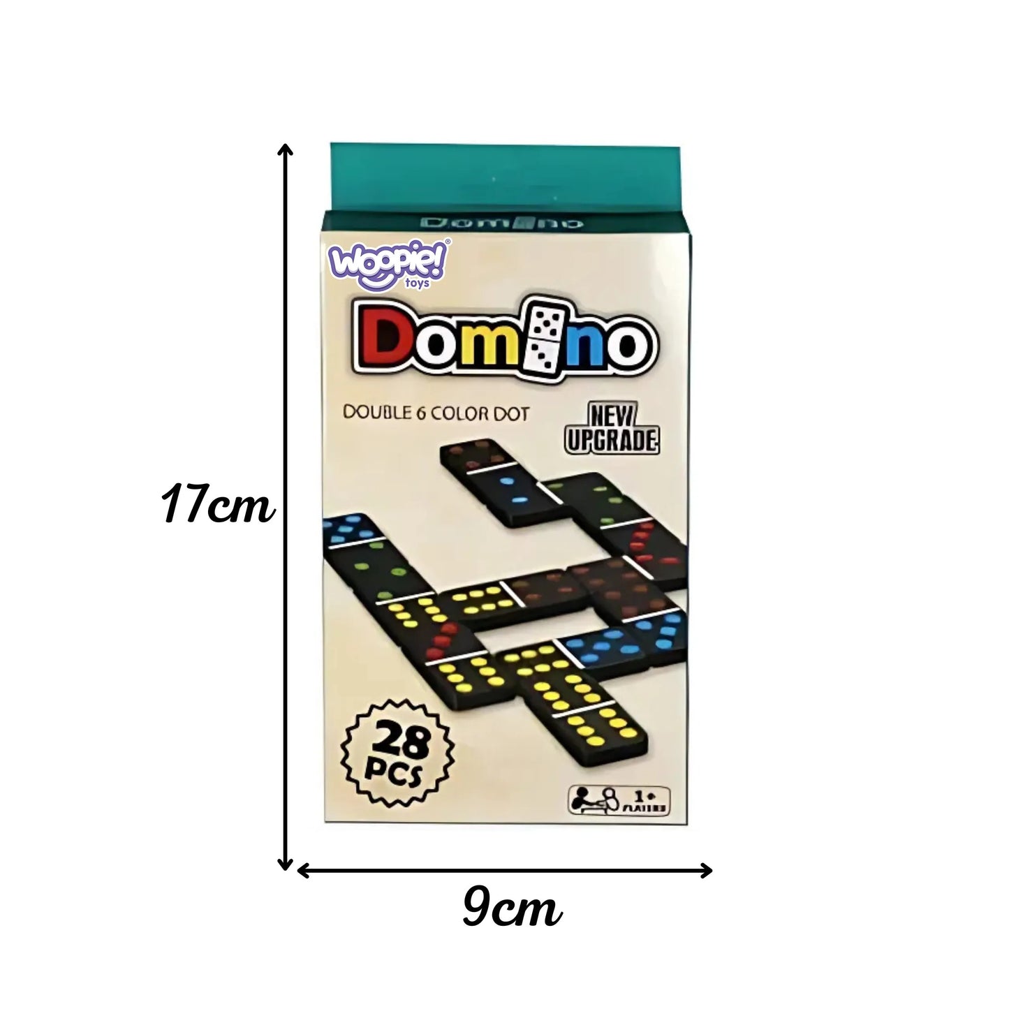 Woopie klasikinis domino su spalvotais taškais – 28 el.