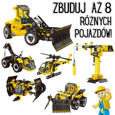 Woopie kūrybinis statybinių mašinų konstruktorius „Sukurk 8 modelius“