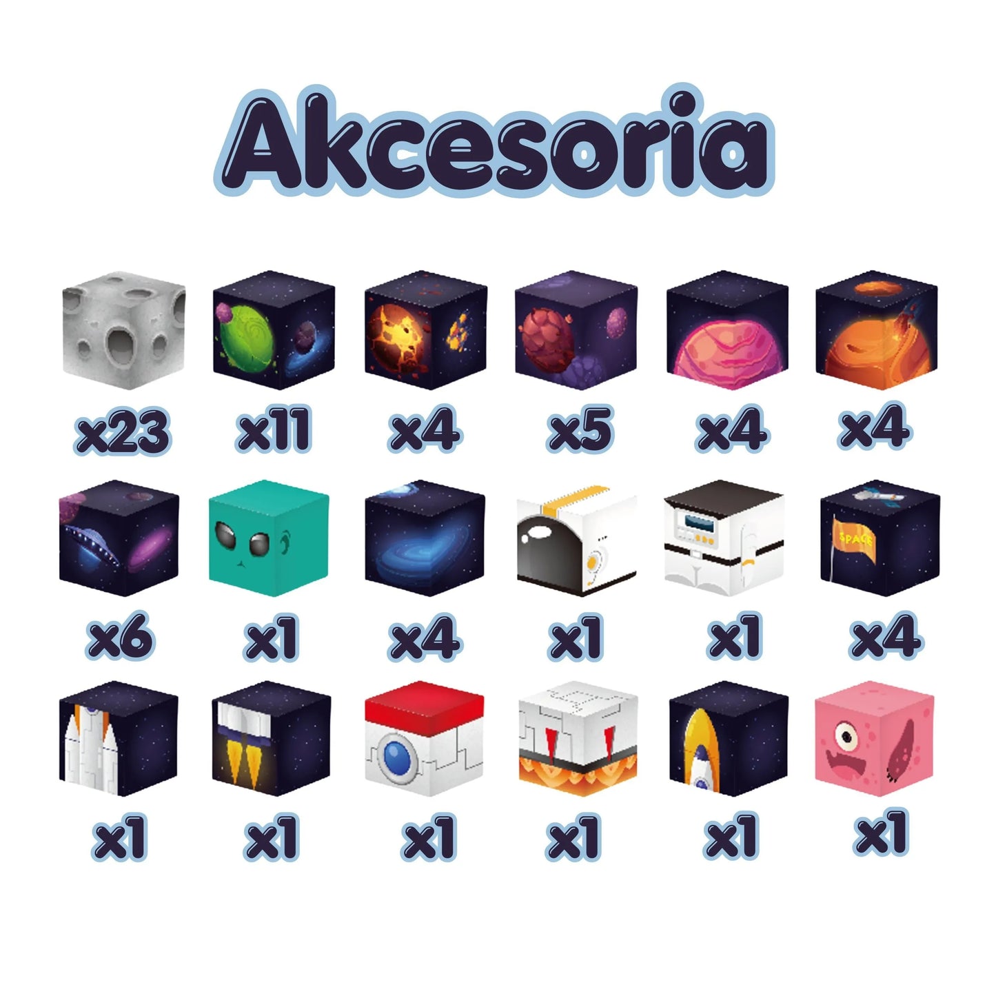 Woopie magnetiniai kubeliai „Kosmosas“ (74 el.)