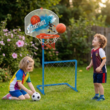 Woopie sporto rinkinys 2in1: krepšinis + futbolas – su kamuoliu