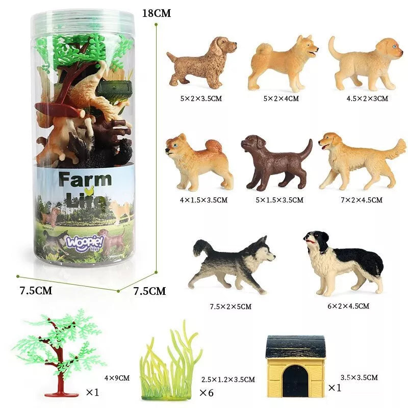 WOOPIE 16 šunų figūrėlių rinkinys