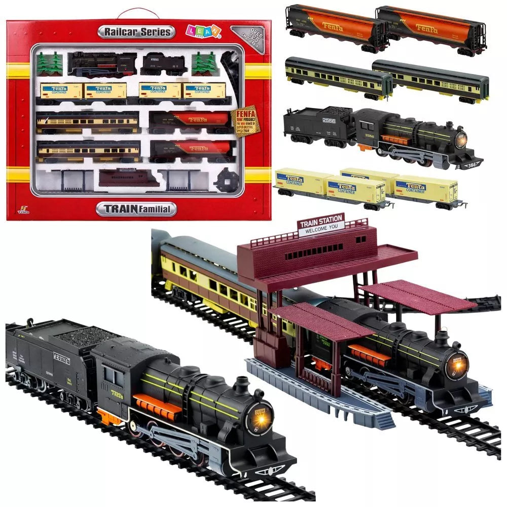 Rinkinys Fenfa Electric Train Set – elektrinis traukinio komplektas su 6 vagonais