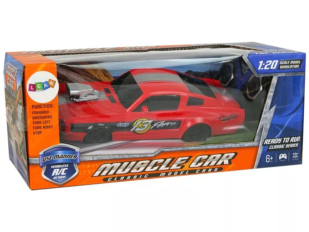 Nuotoliniu būdu valdomas sportinis automobilis 1:20 – raudonas lenktyninis modelis „Pilot 13“