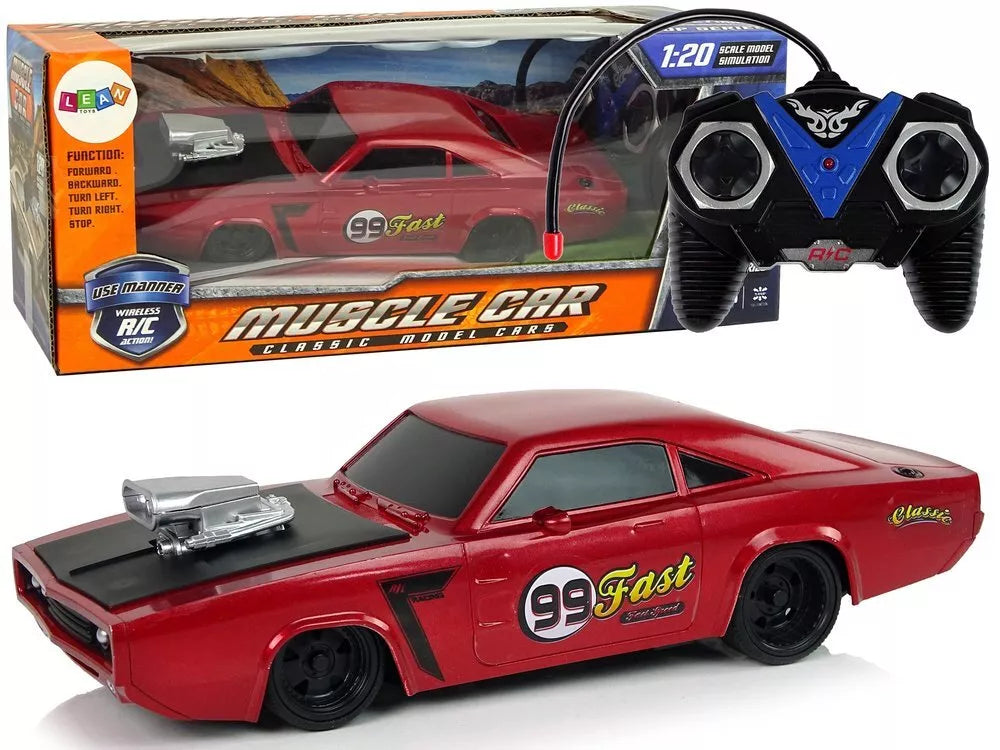 Nuotoliniu būdu valdomas sportinis automobilis 1:20 – raudonas lenktyninis modelis „Pilot 99“
