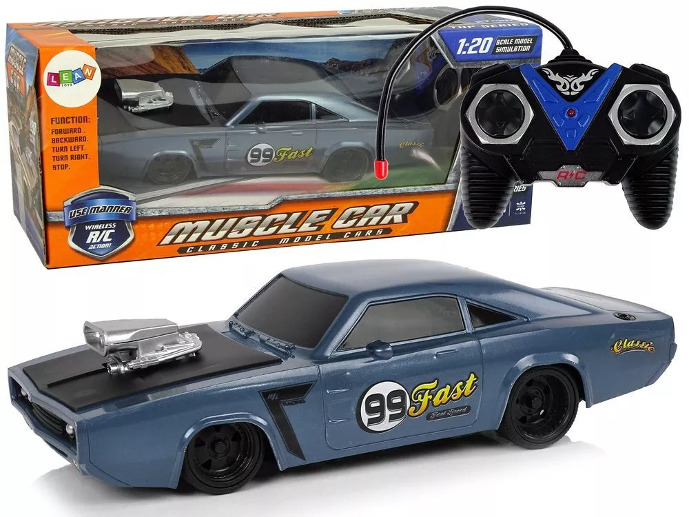 Nuotoliniu būdu valdomas sportinis automobilis 1:20 – pilkas lenktyninis modelis „Pilot 99“