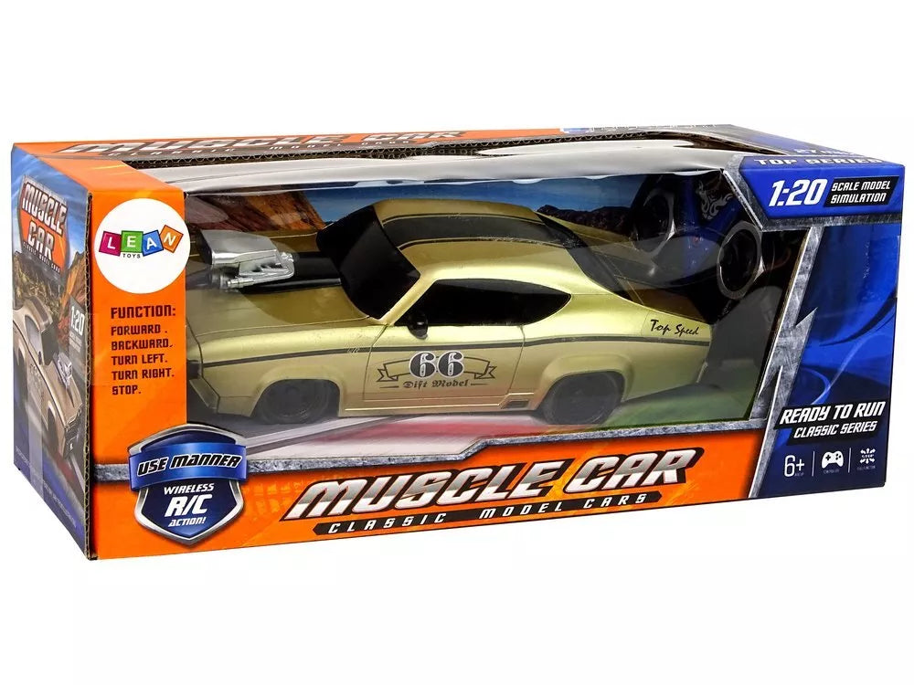 Nuotoliniu būdu valdomas sportinis automobilis 1:20 – auksinis klasikinis modelis „Pilot GT 66“