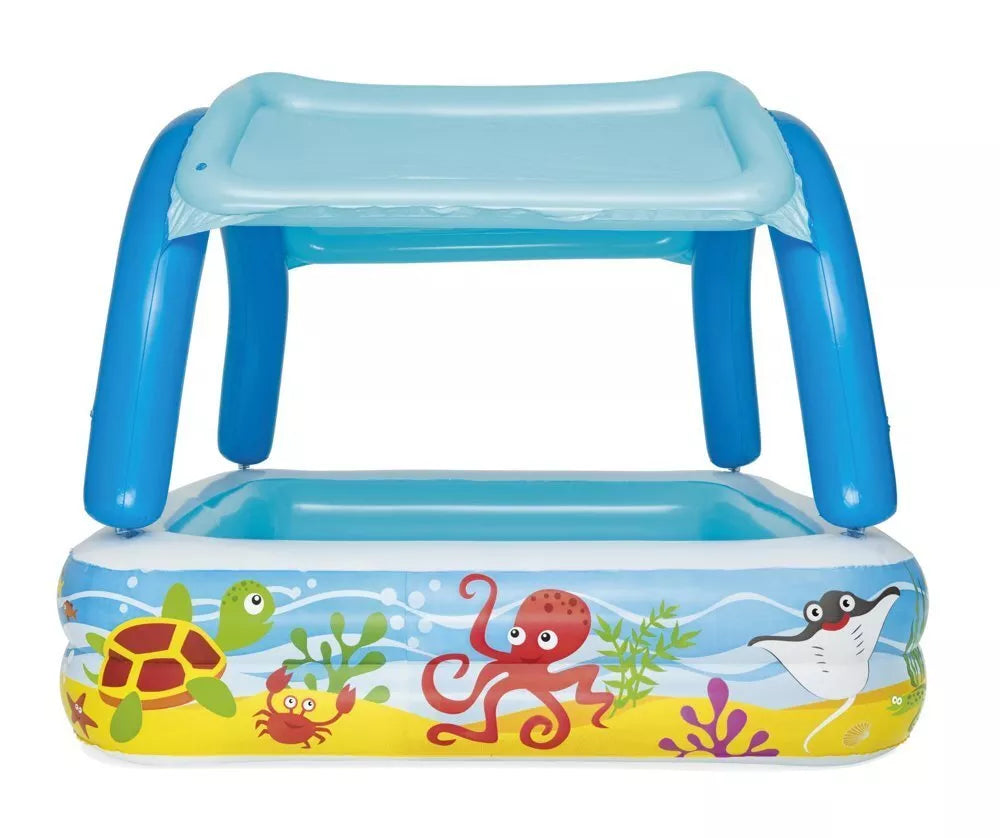 Bestway pripučiamas vaikiškas baseinas su stogeliu 140 × 140 × 114 cm