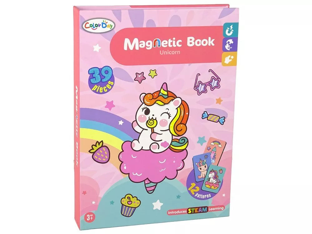 Magnetinė vienaragio dėlionė knygos formoje