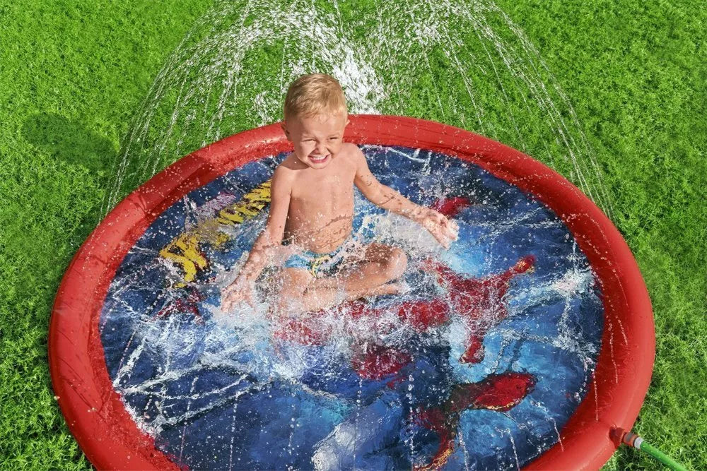 Pripučiama vandens žaidimų paklotė su fontanu Spider-Man