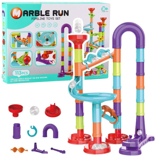 113 dalių Marble Run rutuliukų trasa