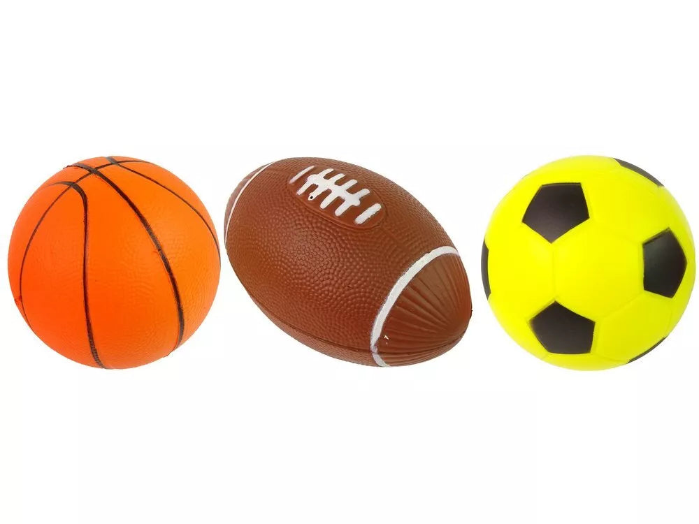 Minkštų sporto kamuolių rinkinys 3in1 – futbolas, krepšinis, beisbolas