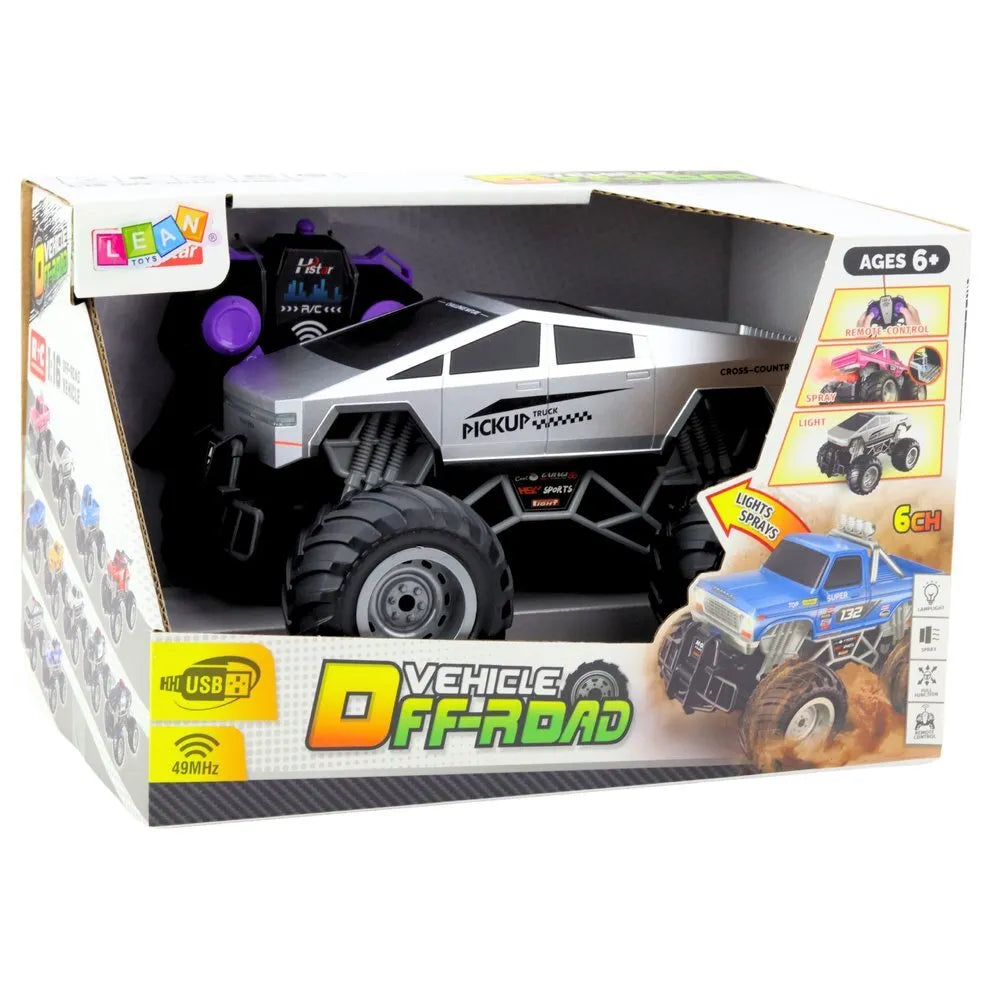 1:16 RC off‑road pickup su dūmais
