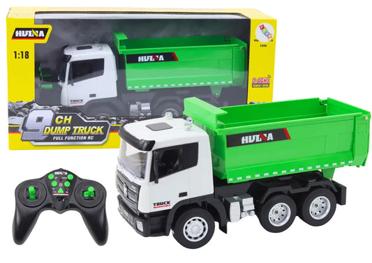 1:18 žalias RC savivartis su priekaba