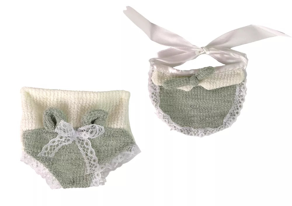 „Sweet Baby“ lėlė su megztuku ir kepuryte – žalia, 30 cm