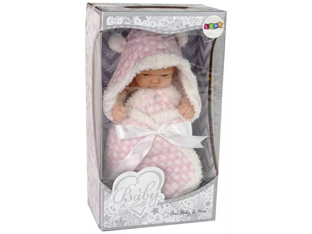 „Sweet Baby“ pupelės tipo lėlė su rožiniu kokonėliu ir kaspinėliu – 24 cm