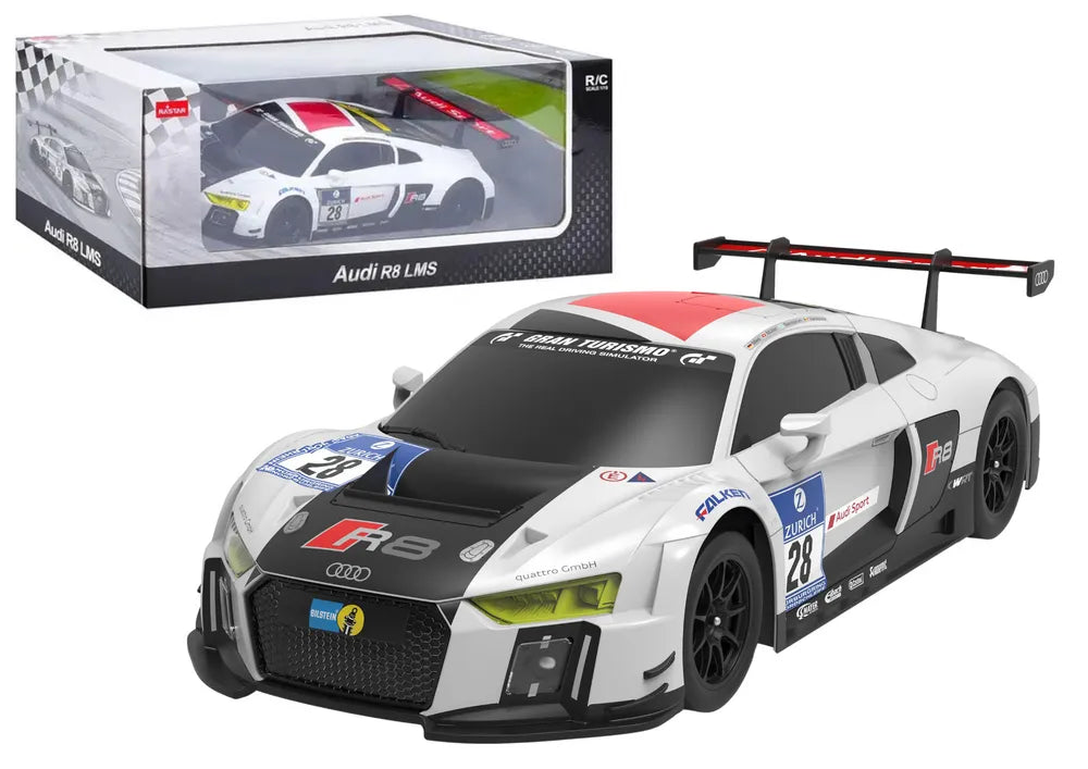 1:24 R/C Audi R8 LMS – balta ir juoda, atsidarančios durelės