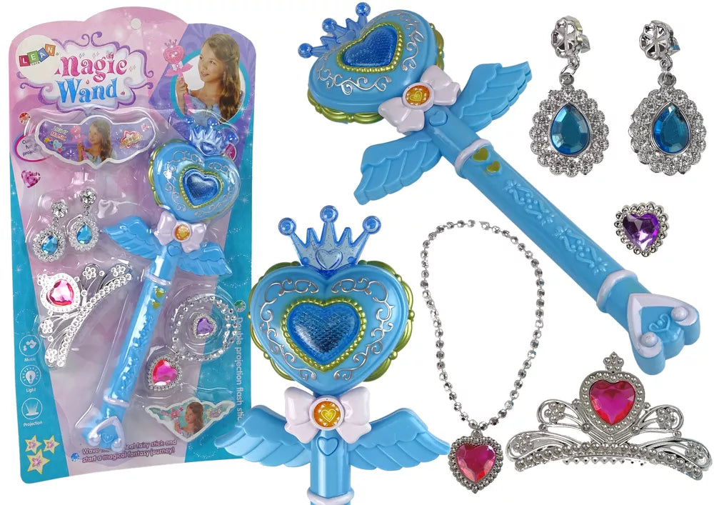 Magical Fairy Tale Princesses Set – interaktyvi burtų lazdelė su projektoriumi + papuošalai