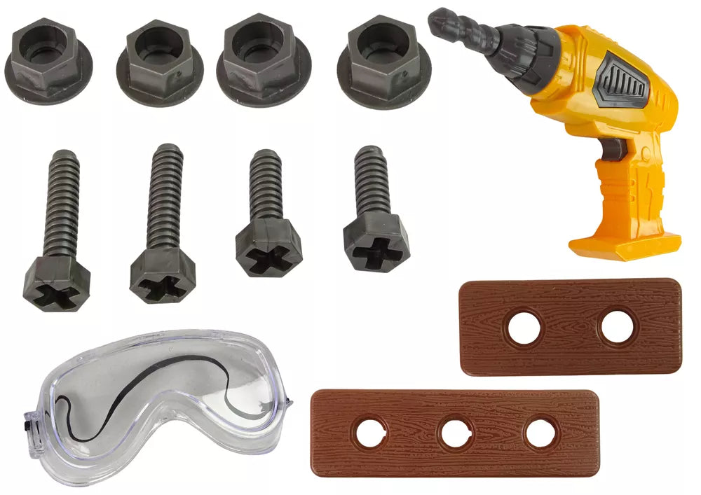 Didelis DIY rinkinys – įrankių komplektas + baterinis grąžtas