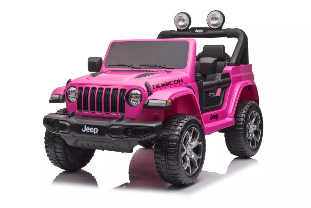 Elektrinis vaikiškas automobilis Jeep Wrangler Rubicon DK-JWR555 rožinės spalvos