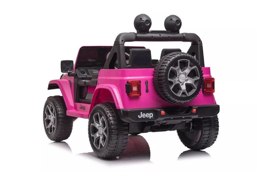 Elektrinis vaikiškas automobilis Jeep Wrangler Rubicon DK-JWR555 rožinės spalvos