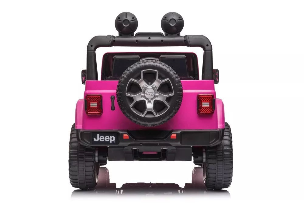 Elektrinis vaikiškas automobilis Jeep Wrangler Rubicon DK-JWR555 rožinės spalvos