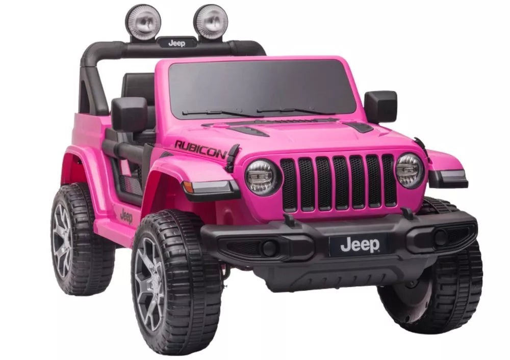 Elektrinis vaikiškas automobilis Jeep Wrangler Rubicon DK-JWR555 rožinės spalvos