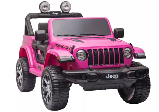 Elektrinis vaikiškas automobilis Jeep Wrangler Rubicon DK-JWR555 rožinės spalvos