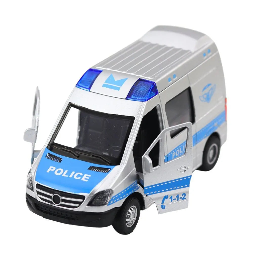1:32 metalinis policijos automobilis su šviesomis