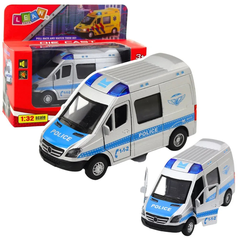 1:32 metalinis policijos automobilis su šviesomis