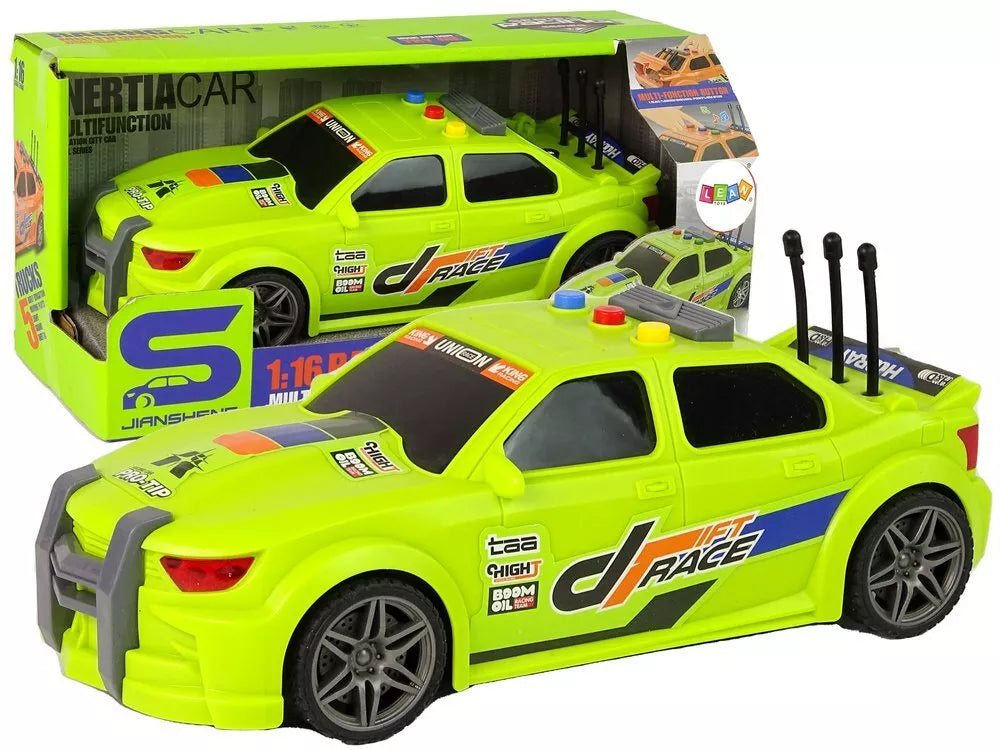 Sportinis žalias automobilis 1:16 su efektais